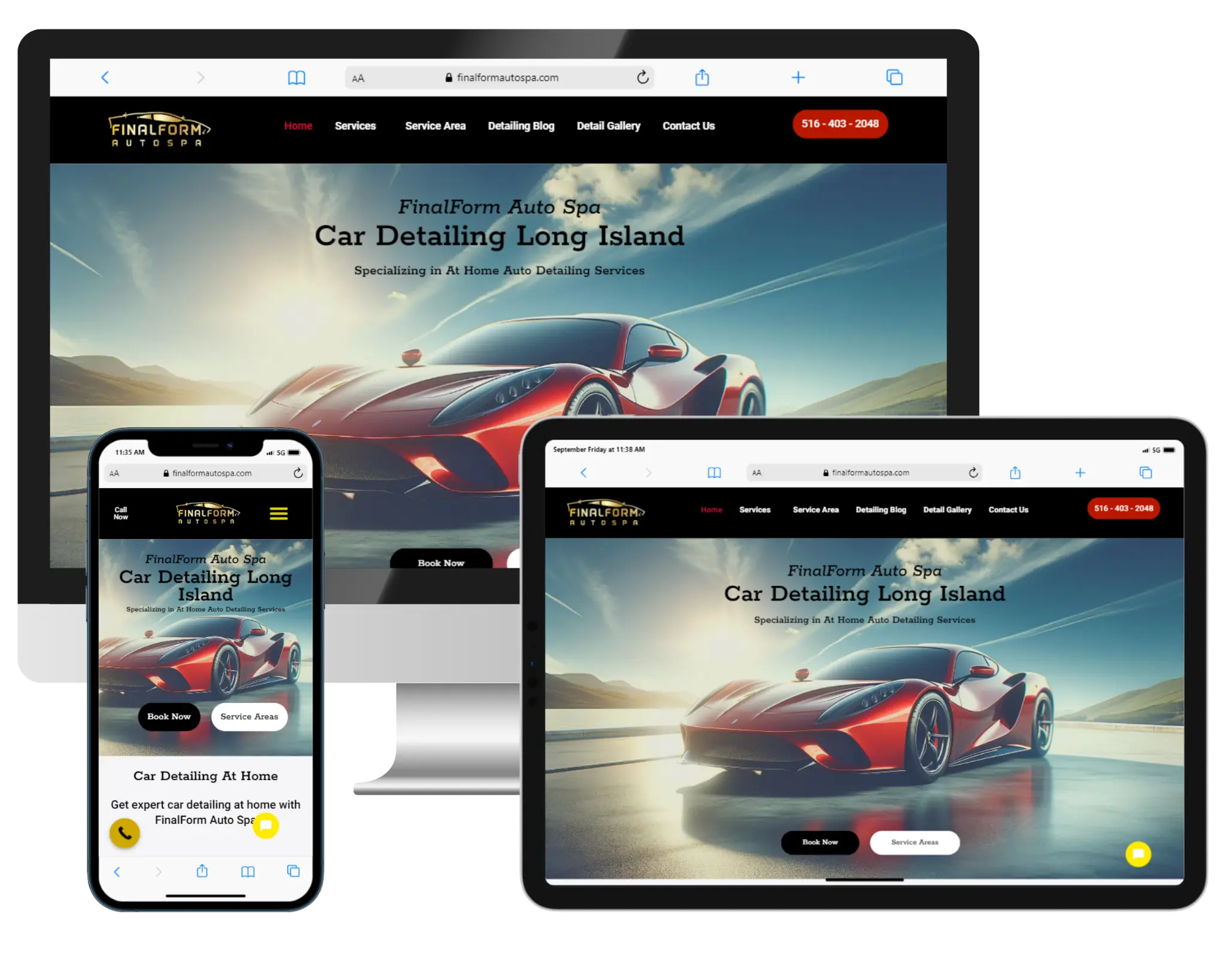 Final Form Auto Spa website screenshot