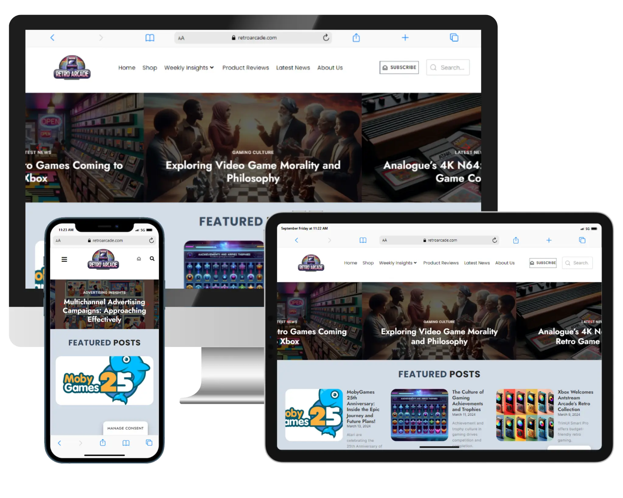 Retro Arcade website screenshot